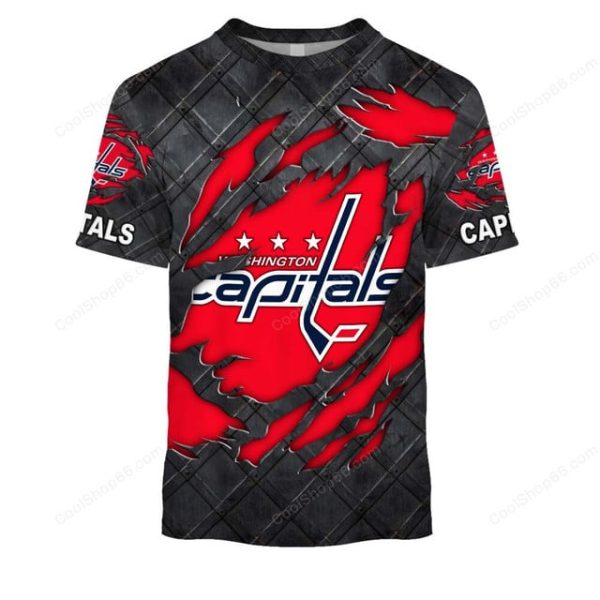 Washington Capitals Black Metal Design Shirt Hoodie 2025 - Image 6
