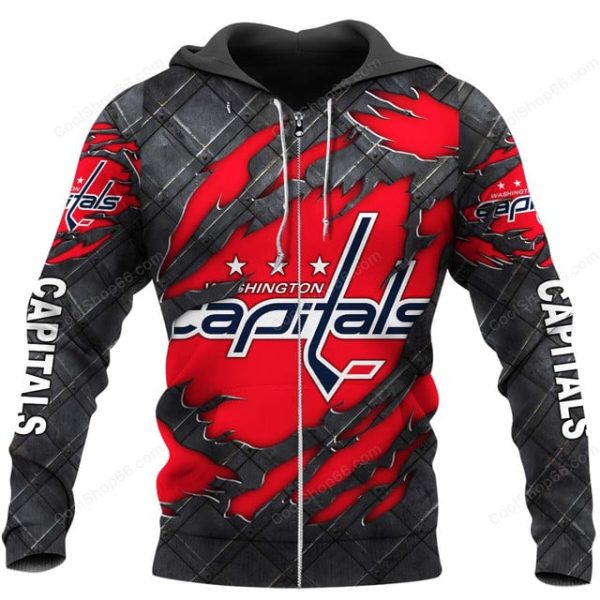 Washington Capitals Black Metal Design Shirt Hoodie 2025 - Image 2