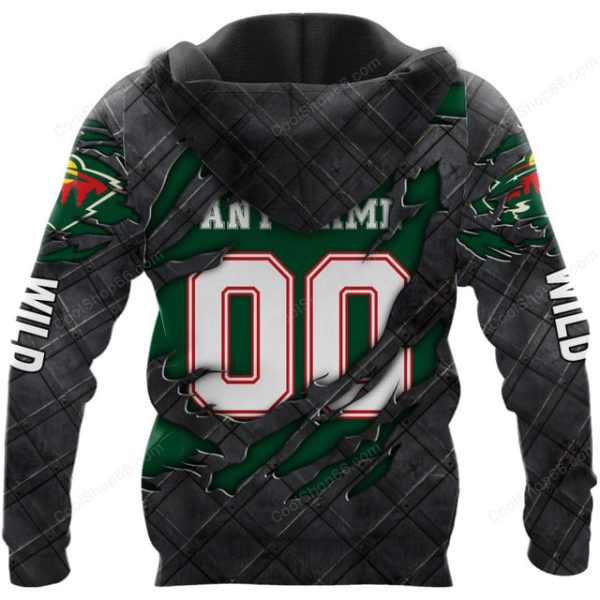 Minnesota Wild Black Metal Design Shirt Hoodie 2025 - Image 3