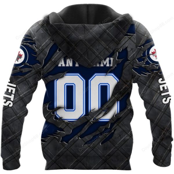 Winnipeg Jets Black Metal Design Shirt Hoodie 2025 - Image 3