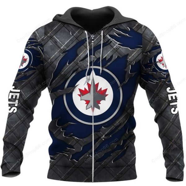 Winnipeg Jets Black Metal Design Shirt Hoodie 2025 - Image 2