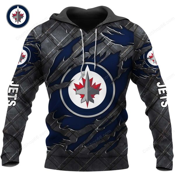 Winnipeg Jets Black Metal Design Shirt Hoodie 2025
