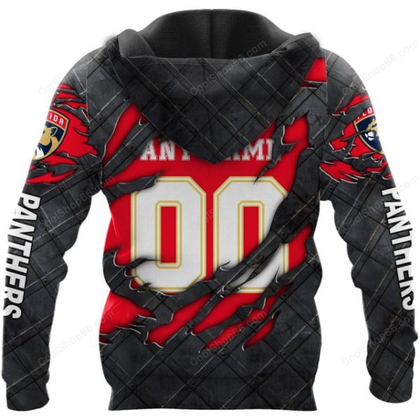 Florida Panthers Black Metal Design Shirt Hoodie 2025 - Image 3