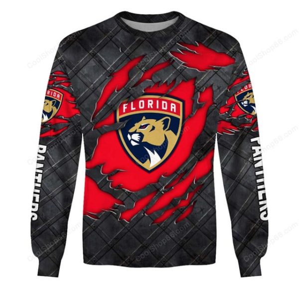 Florida Panthers Black Metal Design Shirt Hoodie 2025 - Image 4