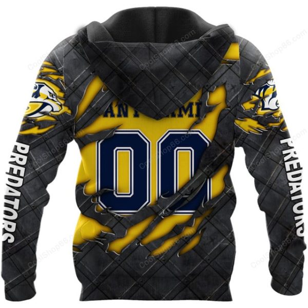 Nashville Predators Black Metal Design Shirt Hoodie 2025 - Image 3