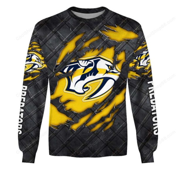 Nashville Predators Black Metal Design Shirt Hoodie 2025 - Image 4