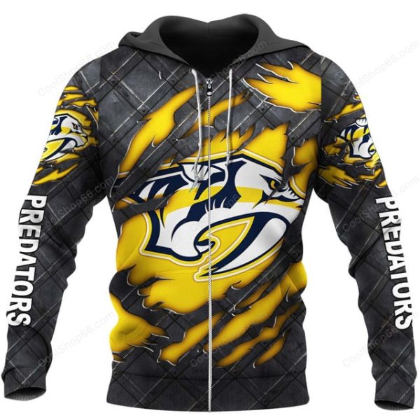 Nashville Predators Black Metal Design Shirt Hoodie 2025 - Image 2