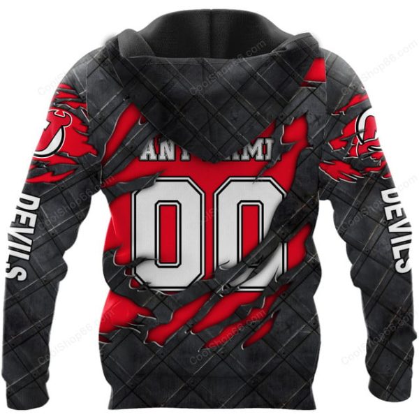 New Jersey Devils Black Metal Design Shirt Hoodie 2025 - Image 3