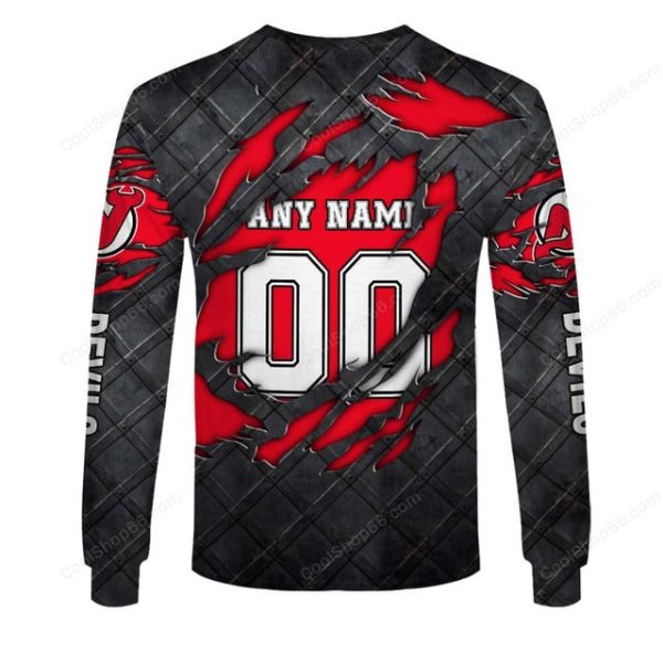 New Jersey Devils Black Metal Design Shirt Hoodie 2025 - Image 5