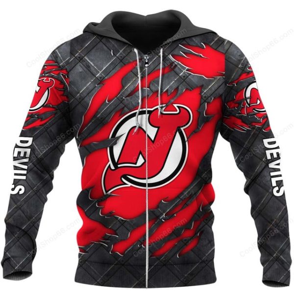 New Jersey Devils Black Metal Design Shirt Hoodie 2025 - Image 2