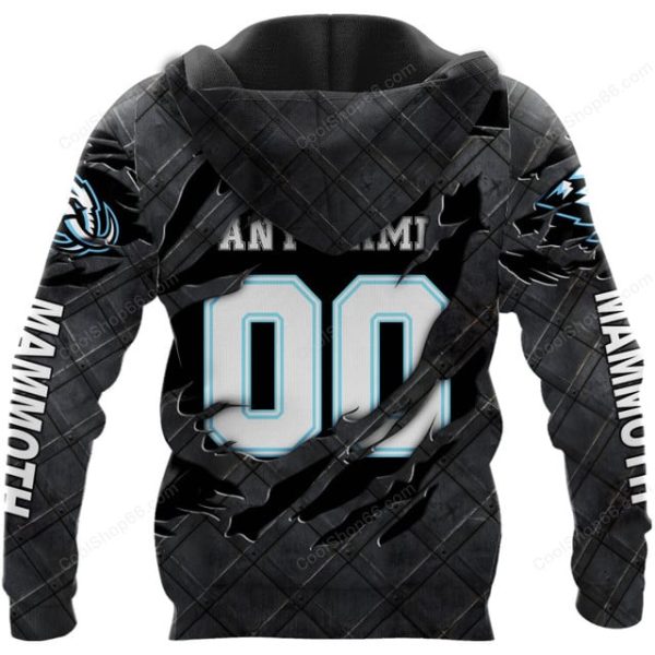 Utah Mammoth Black Metal Design Shirt Hoodie 2025 - Image 3