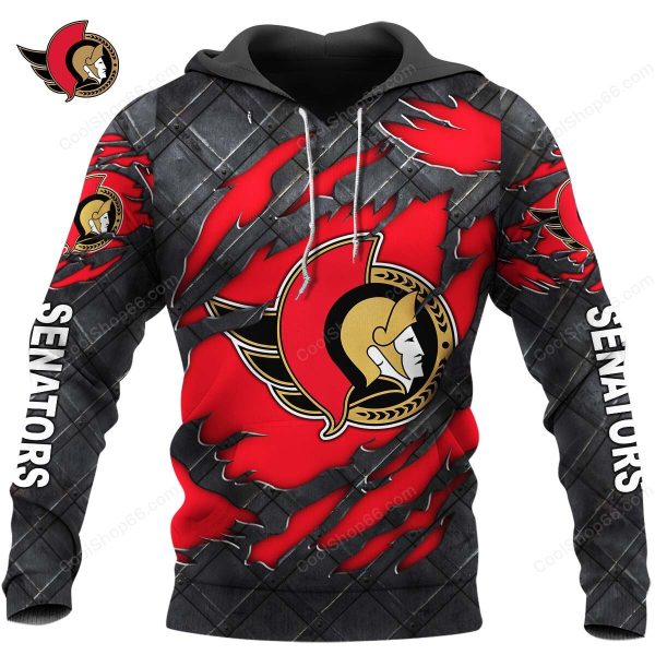 Ottawa Senators Black Metal Design Shirt Hoodie 2025