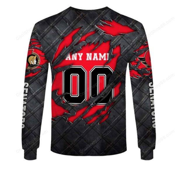 Ottawa Senators Black Metal Design Shirt Hoodie 2025 - Image 5