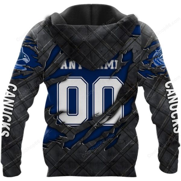 Vancouver Canucks Black Metal Design Shirt Hoodie 2025 - Image 3