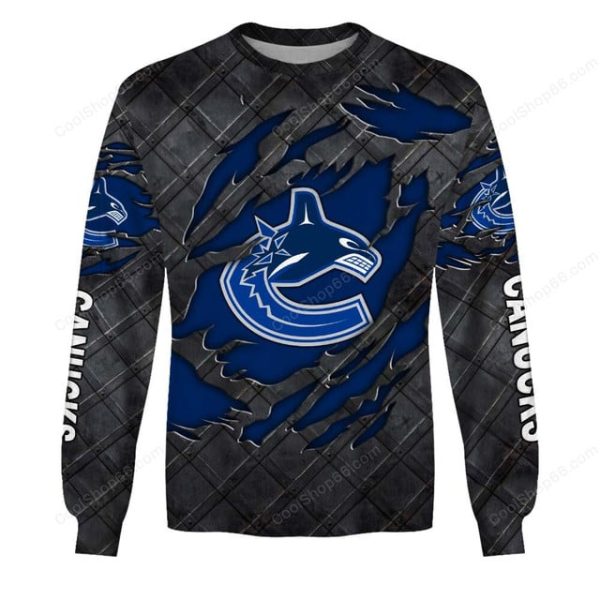 Vancouver Canucks Black Metal Design Shirt Hoodie 2025 - Image 4
