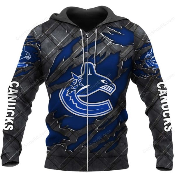 Vancouver Canucks Black Metal Design Shirt Hoodie 2025 - Image 2