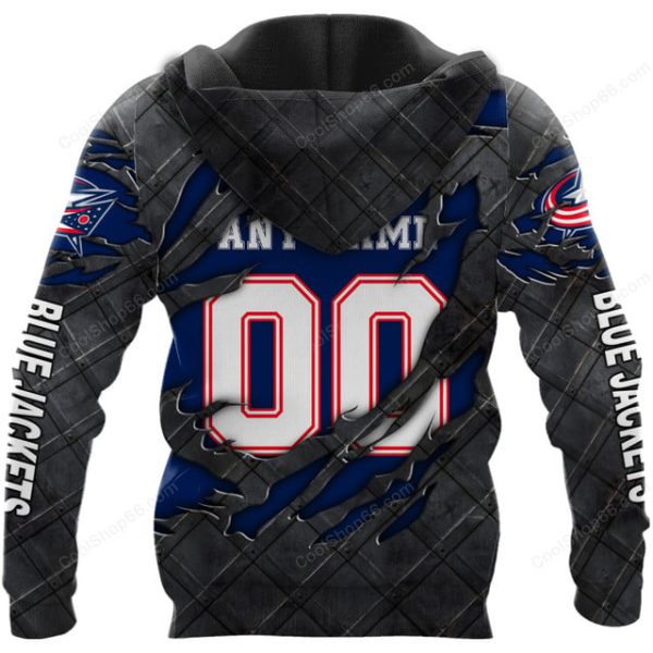 Columbus Blue Jackets Black Metal Design Shirt Hoodie 2025 - Image 3
