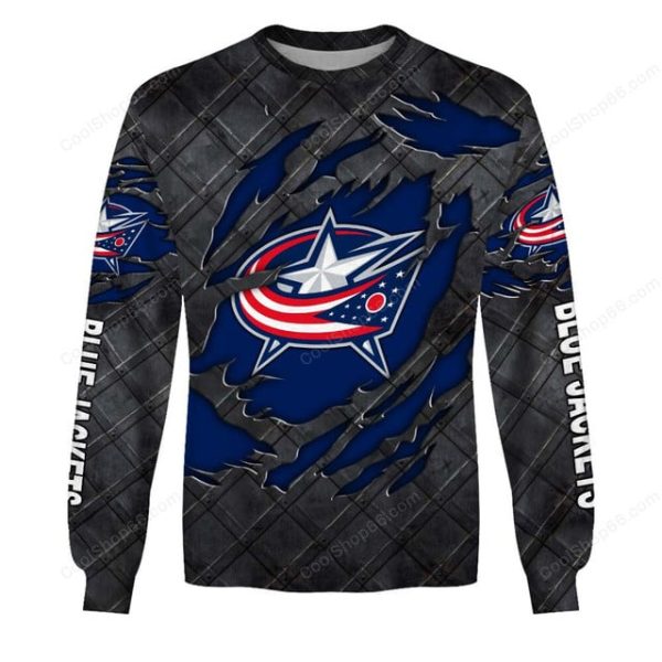 Columbus Blue Jackets Black Metal Design Shirt Hoodie 2025 - Image 4