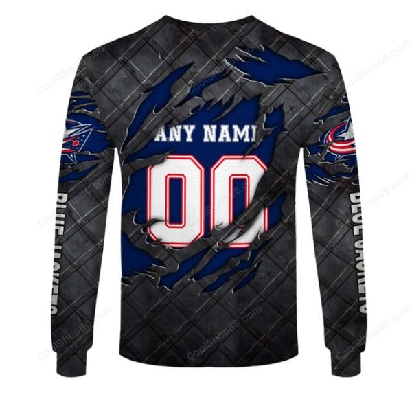 Columbus Blue Jackets Black Metal Design Shirt Hoodie 2025 - Image 5