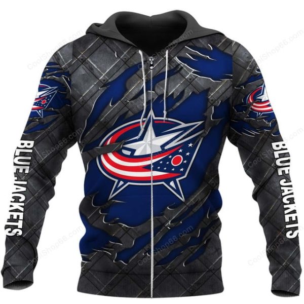 Columbus Blue Jackets Black Metal Design Shirt Hoodie 2025 - Image 2