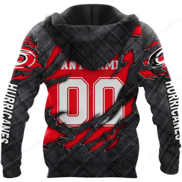 Carolina Hurricanes Black Metal Design Shirt Hoodie 2025 - Image 3