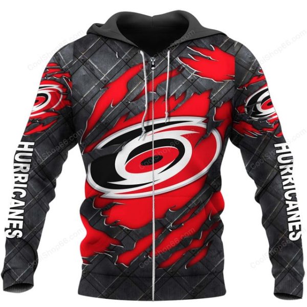 Carolina Hurricanes Black Metal Design Shirt Hoodie 2025 - Image 2