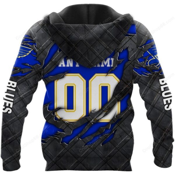 St.Louis Blues Black Metal Design Shirt Hoodie 2025 - Image 3