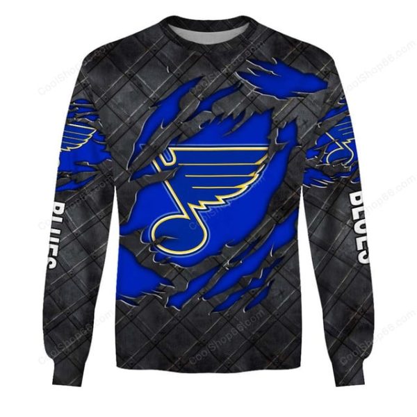 St.Louis Blues Black Metal Design Shirt Hoodie 2025 - Image 4