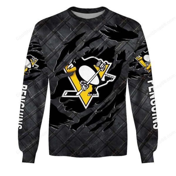 Pittsburgh Penguins Black Metal Design Shirt Hoodie 2025 - Image 4