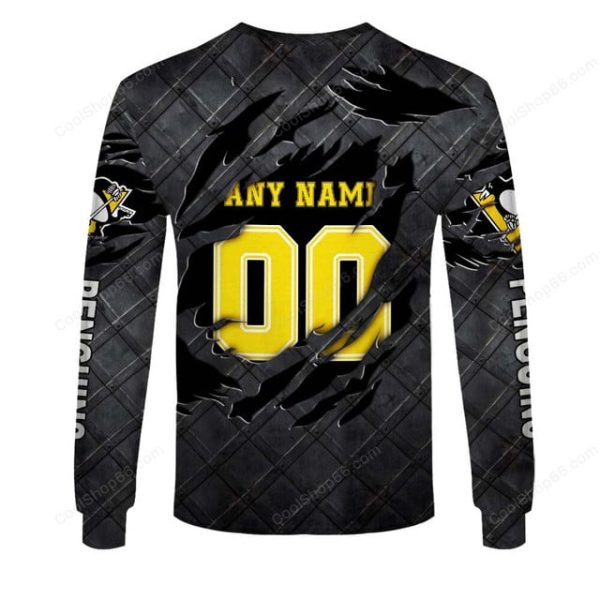 Pittsburgh Penguins Black Metal Design Shirt Hoodie 2025 - Image 5