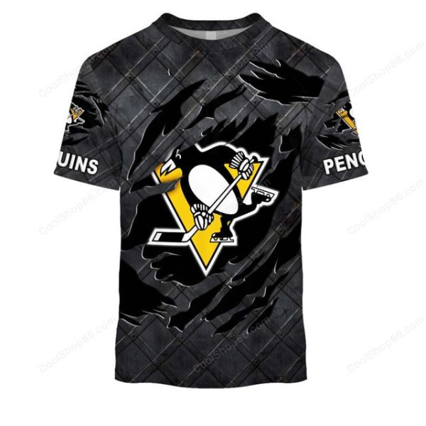 Pittsburgh Penguins Black Metal Design Shirt Hoodie 2025 - Image 6