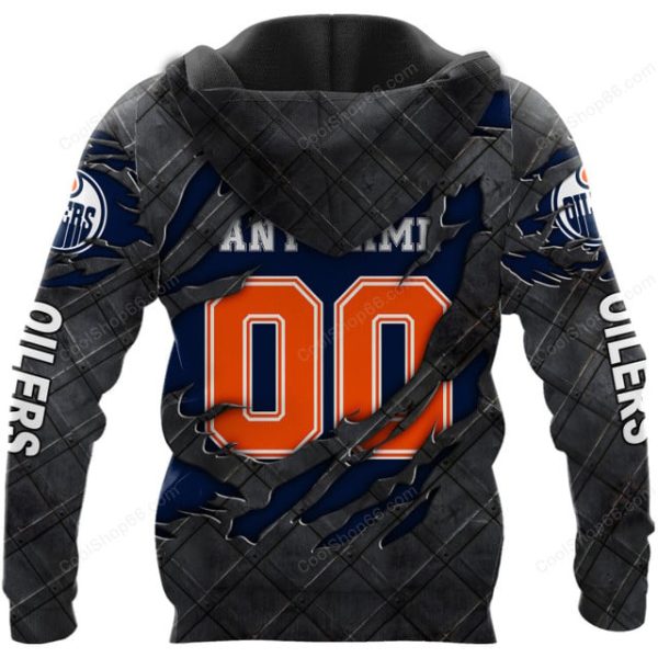 Edmonton Oilers Black Metal Design Shirt Hoodie 2025 - Image 3