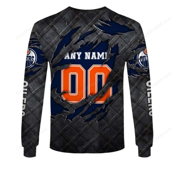 Edmonton Oilers Black Metal Design Shirt Hoodie 2025 - Image 5