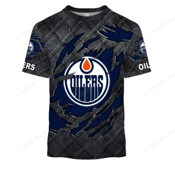Edmonton Oilers Black Metal Design Shirt Hoodie 2025 - Image 6