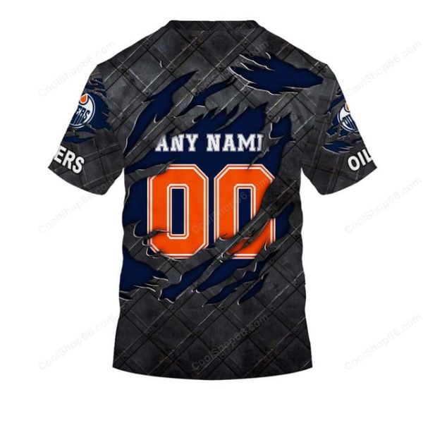 Edmonton Oilers Black Metal Design Shirt Hoodie 2025 - Image 7