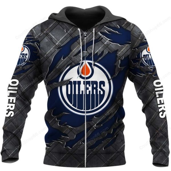 Edmonton Oilers Black Metal Design Shirt Hoodie 2025 - Image 2