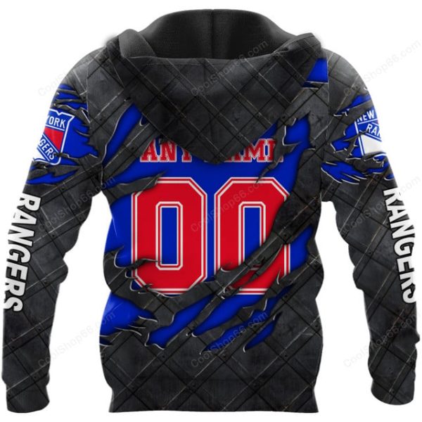 New York Rangers Black Metal Design Shirt Hoodie 2025 - Image 3