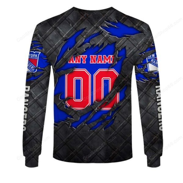 New York Rangers Black Metal Design Shirt Hoodie 2025 - Image 5