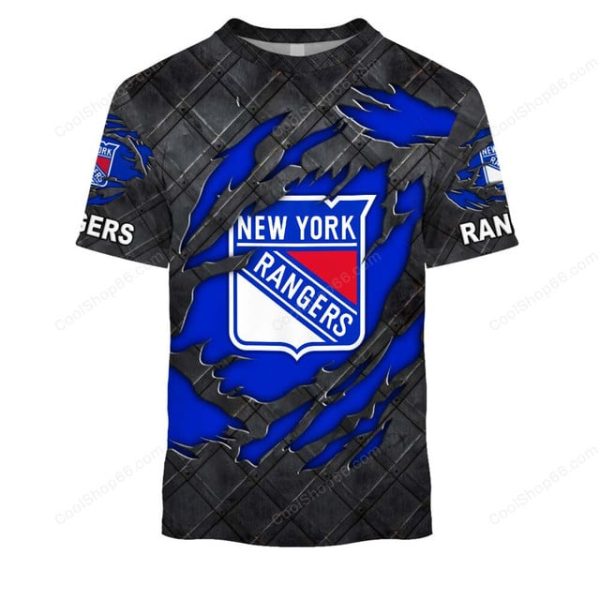 New York Rangers Black Metal Design Shirt Hoodie 2025 - Image 6