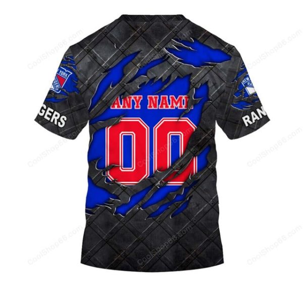 New York Rangers Black Metal Design Shirt Hoodie 2025 - Image 7