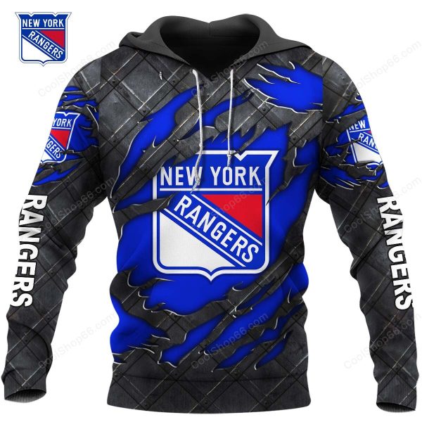 New York Rangers Black Metal Design Shirt Hoodie 2025