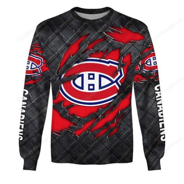 Montreal Canadiens Black Metal Design Shirt Hoodie 2025 - Image 4