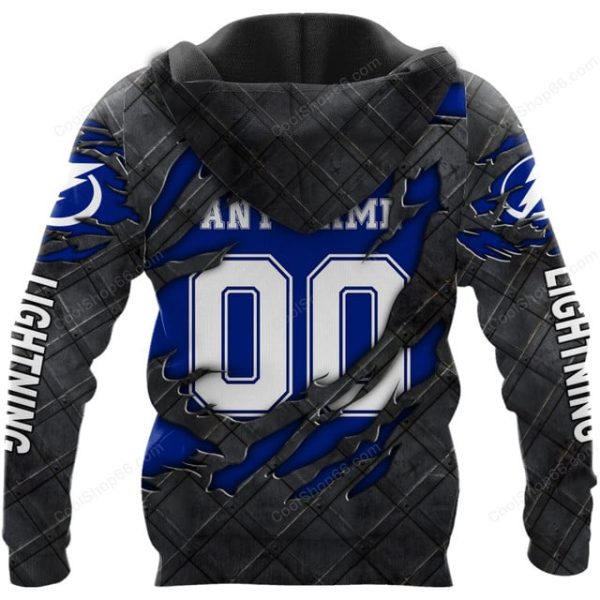 Tampa Bay Lightning Black Metal Design Shirt Hoodie 2025 - Image 3