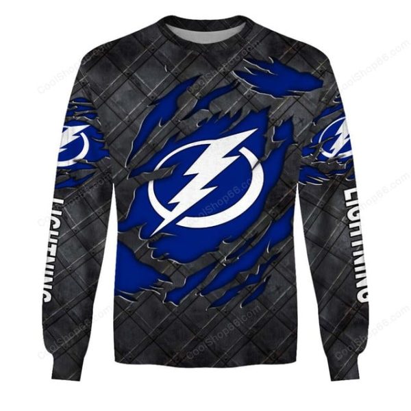 Tampa Bay Lightning Black Metal Design Shirt Hoodie 2025 - Image 4