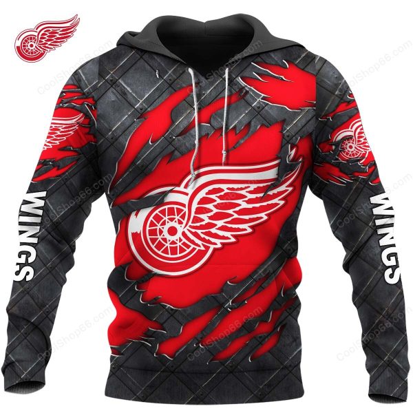 Detroit Red Wings Black Metal Design Shirt Hoodie 2025