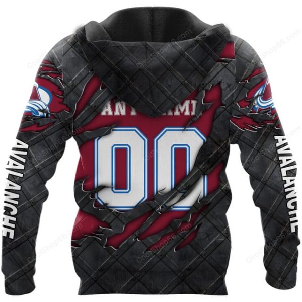 Colorado Avalanche Black Metal Design Shirt Hoodie 2025 - Image 3
