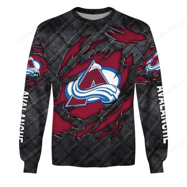 Colorado Avalanche Black Metal Design Shirt Hoodie 2025 - Image 4