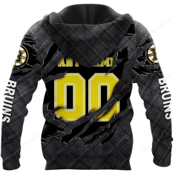 Boston Bruins Black Metal Design Shirt Hoodie 2025 - Image 3