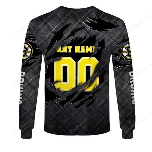 Boston Bruins Black Metal Design Shirt Hoodie 2025 - Image 5
