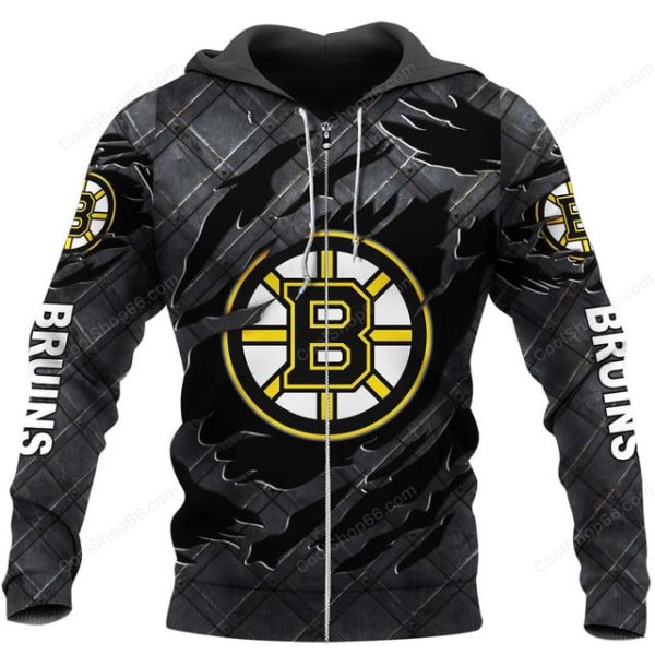 Boston Bruins Black Metal Design Shirt Hoodie 2025 - Image 2